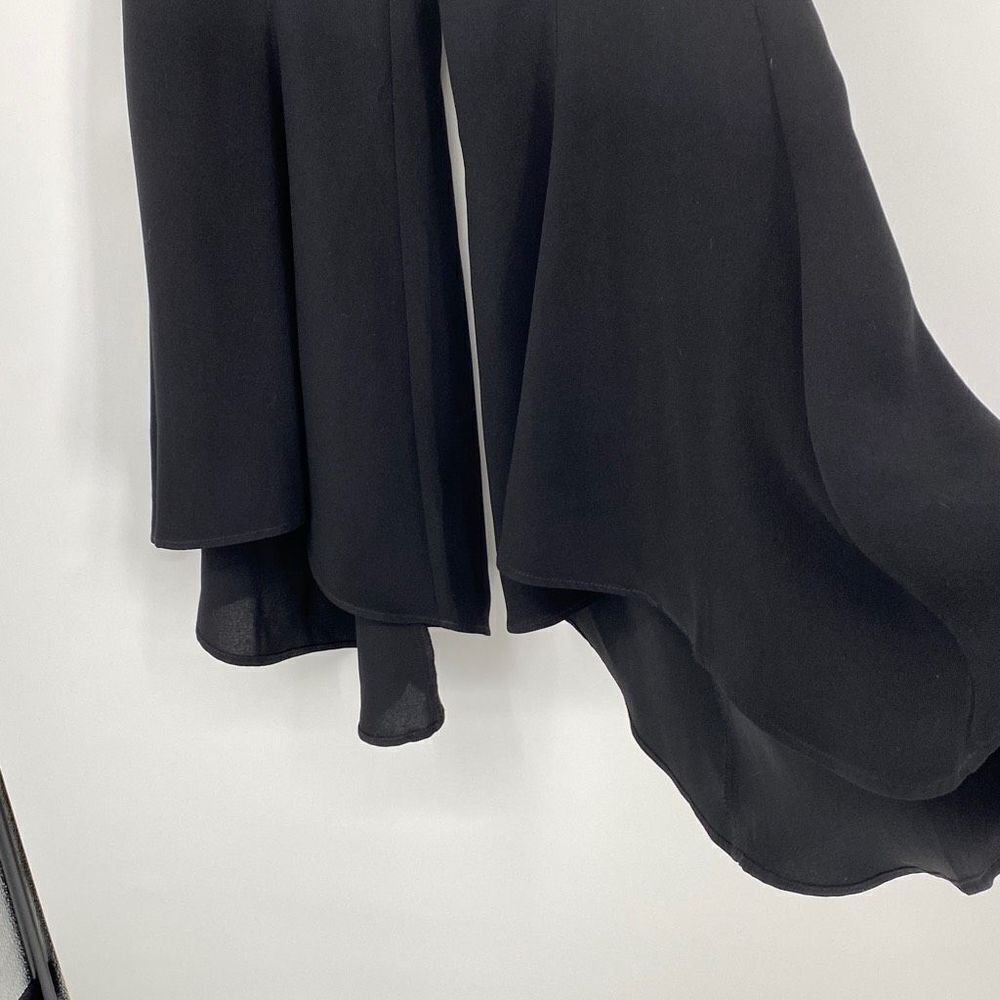Anthropologie Zinnia Tulip Flare Pants High-Rise Side Zip Dressy Black Size 4 - Picture 6 of 16